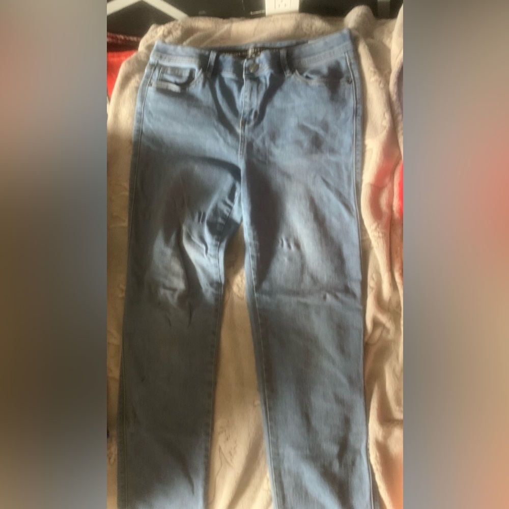 Faded blue jeans